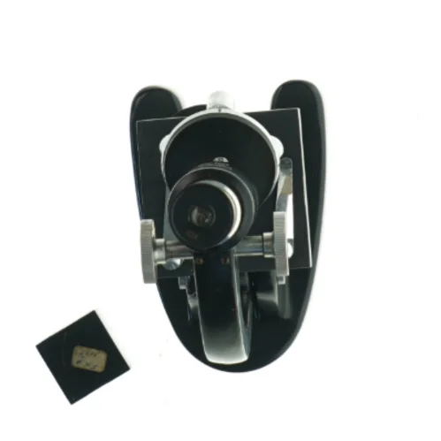 Vintage mikroskop med trækasse fra EriksOptik (str. 21 cm)