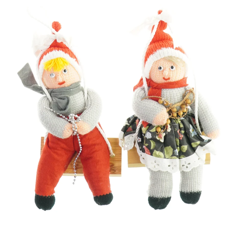 Juledreng og julepige fra Ukendt (str. LB: 30x14cm)