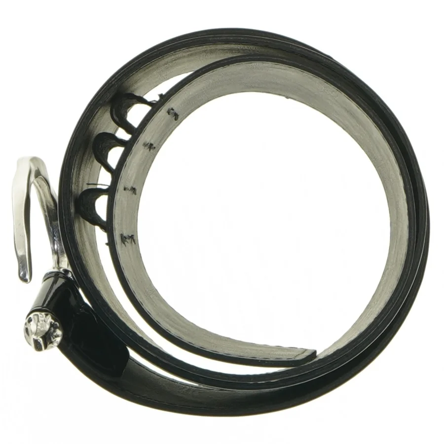 Sort lakbælte fra Kirsten Schjonning (str. 112 x 7 cm)