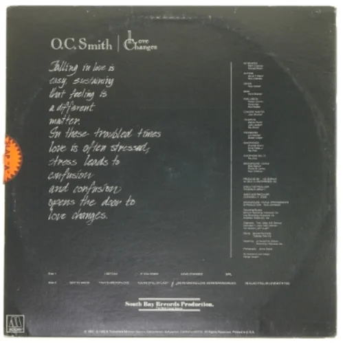 O.C. Smith vinylplade 'Love Changes'