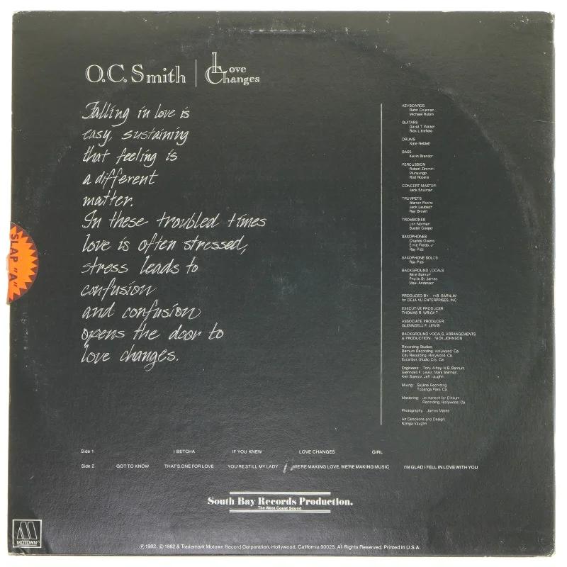 O.C. Smith vinylplade 'Love Changes'