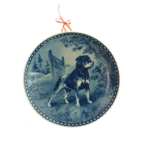 Tallerken med mønster  hund  (str. Ø:20cm)