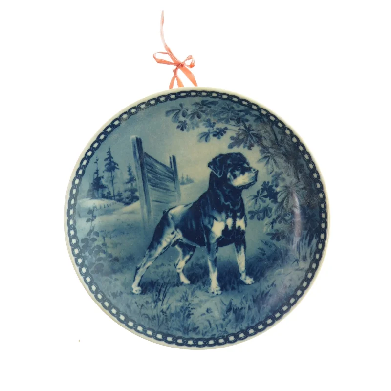 Tallerken med mønster  hund  (str. Ø:20cm)