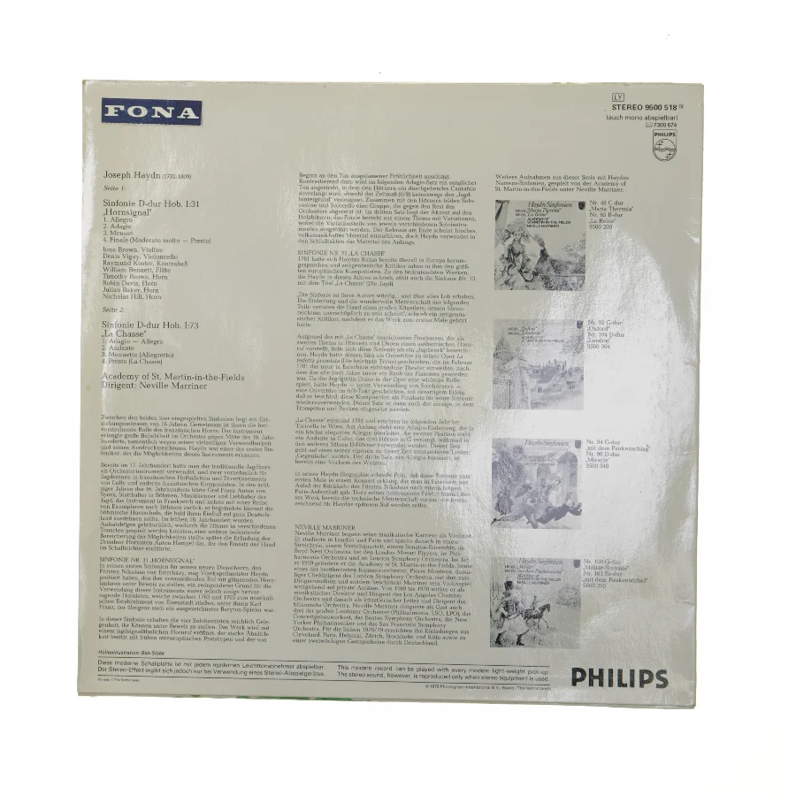 Haydn Sinfonien LP vinyl fra Philips