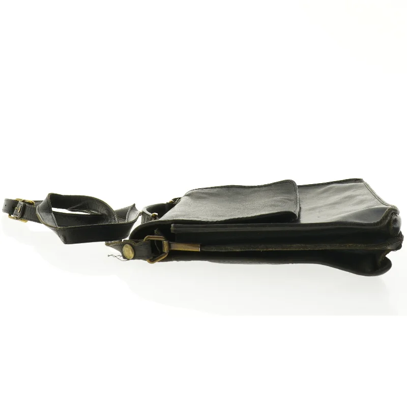 Sort lædertaske fra Claudio Ferro (str. 36 x 27 cm)