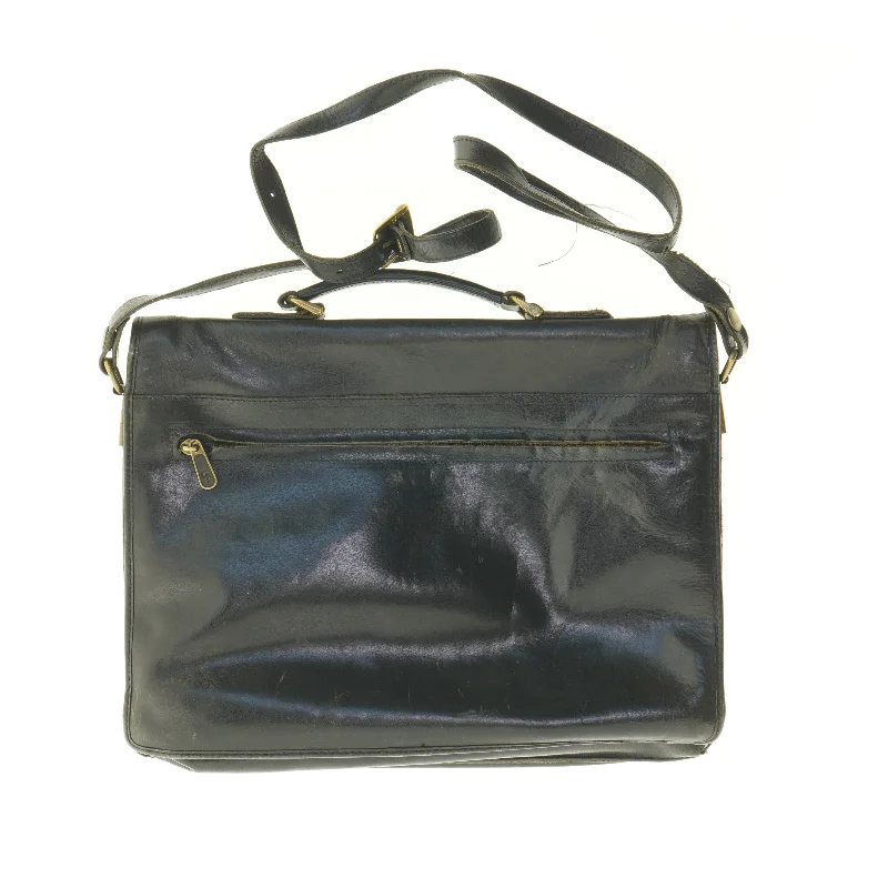 Sort lædertaske fra Claudio Ferro (str. 36 x 27 cm)