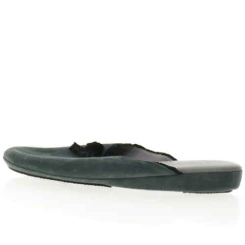 Grønne flade sko med pyntebånd (str. 37)