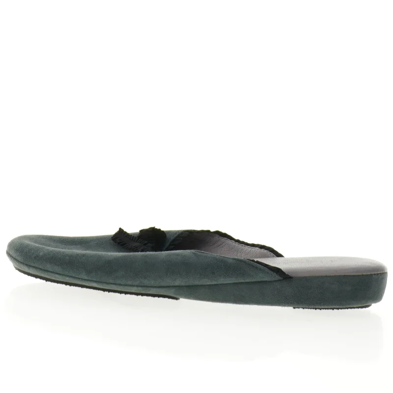 Grønne flade sko med pyntebånd (str. 37)