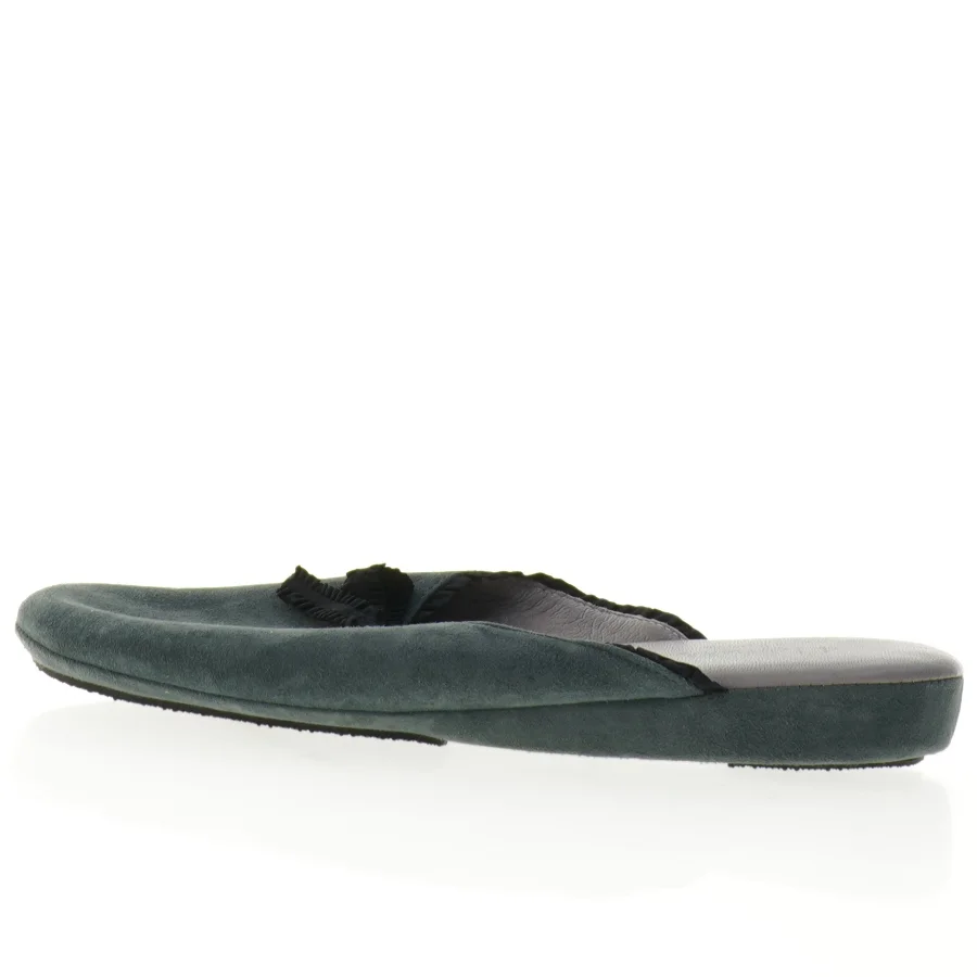 Grønne flade sko med pyntebånd (str. 37)