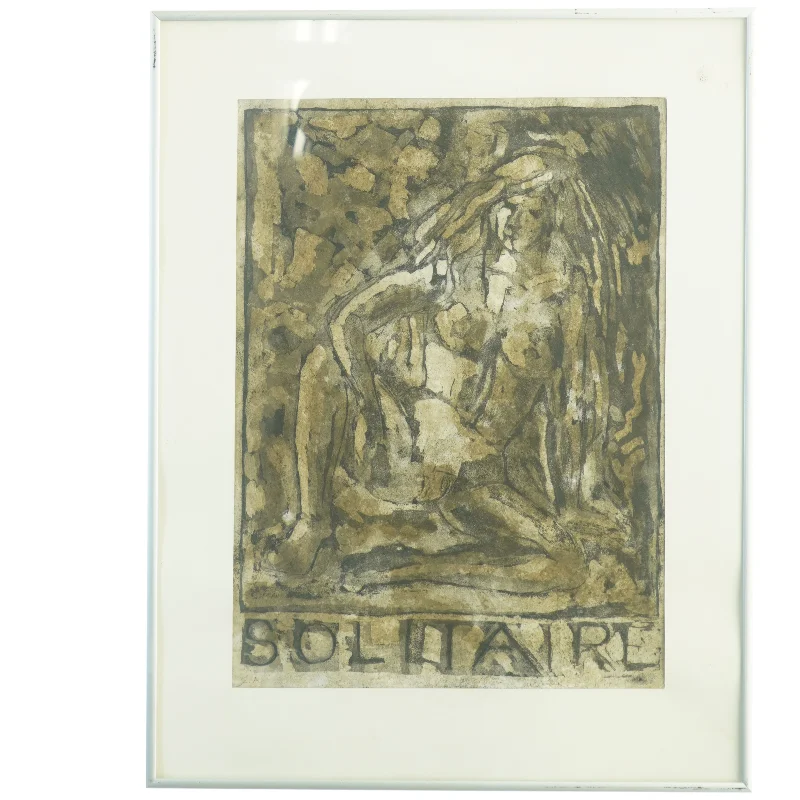 Billede i ramme medf title "Solitaire" (str. 44 x 34 cm)