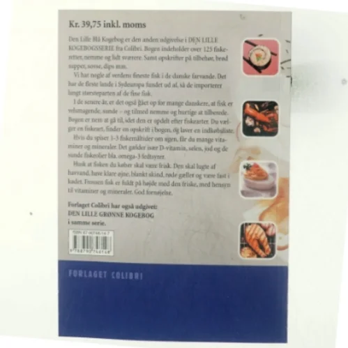 Den lille blå kogebog : over 125 fiskeopskrifter, supper, tilbehør, brød m.m. af Henrik Jakobsen (f. 1949-07-04) (Bog)
