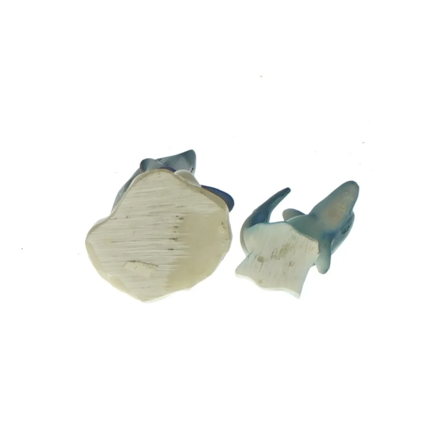 Dekorative delifinfigurer fra Ukendt (str. LBH: 5x3,5x11cm og 3x2x8cm)