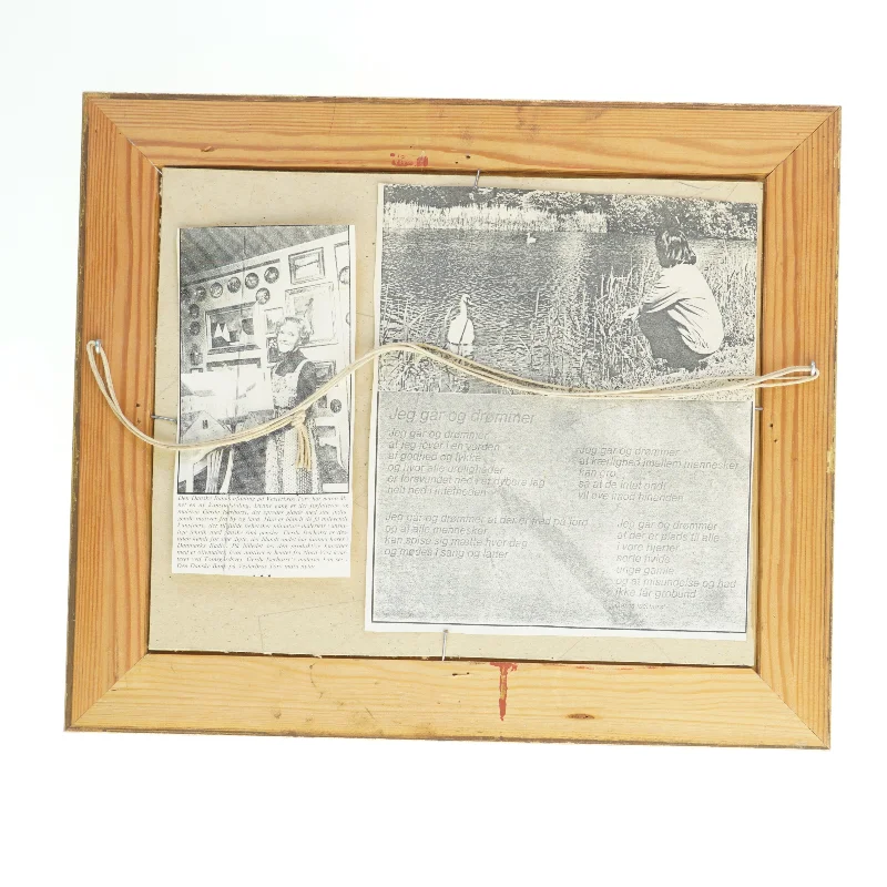 Landskabsmaleri med trærankeramme (str. 38x32,5 cm)