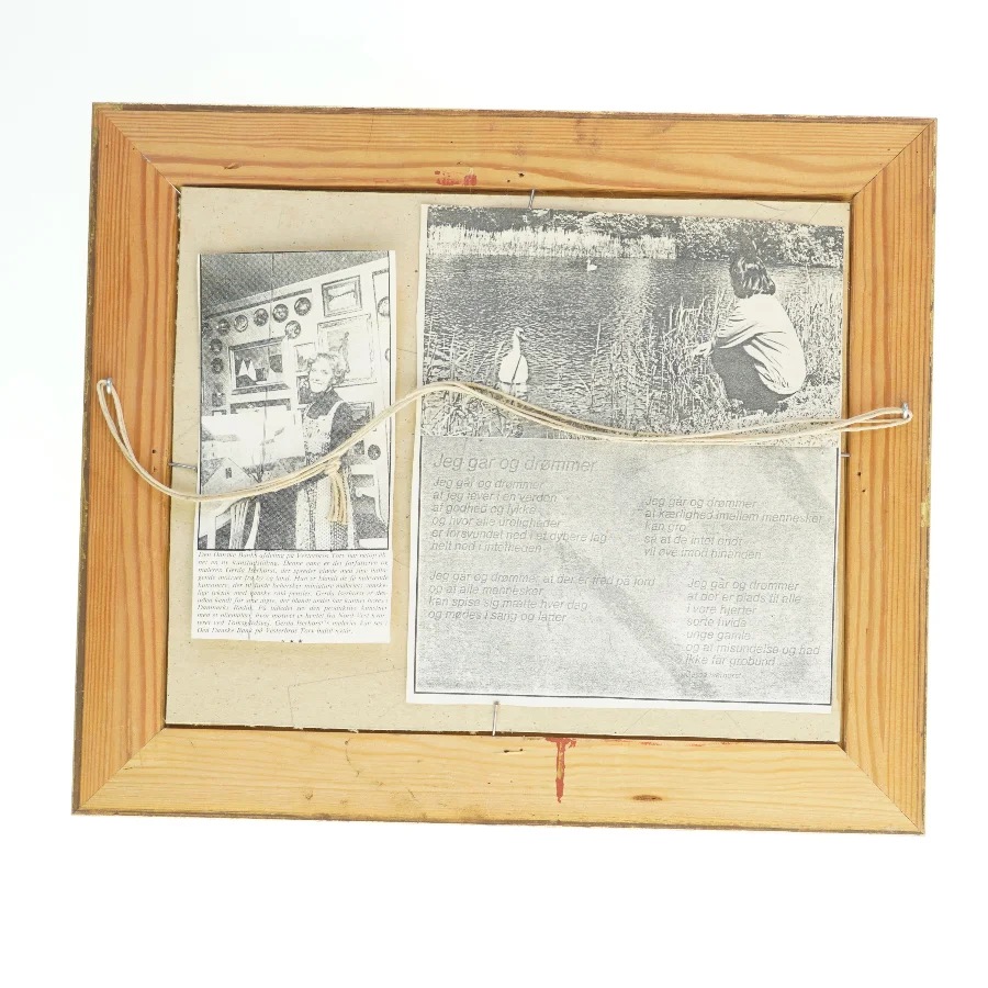 Landskabsmaleri med trærankeramme (str. 38x32,5 cm)