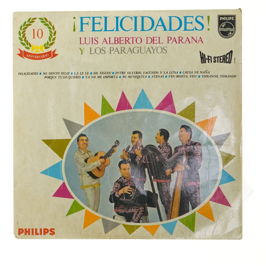 Luis Alberto del Paraná y Los Paraguayos - Felicidades LP fra Philips