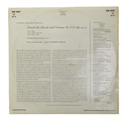 Beethoven Klavierkonzert Nr. 5 LP fra Decca