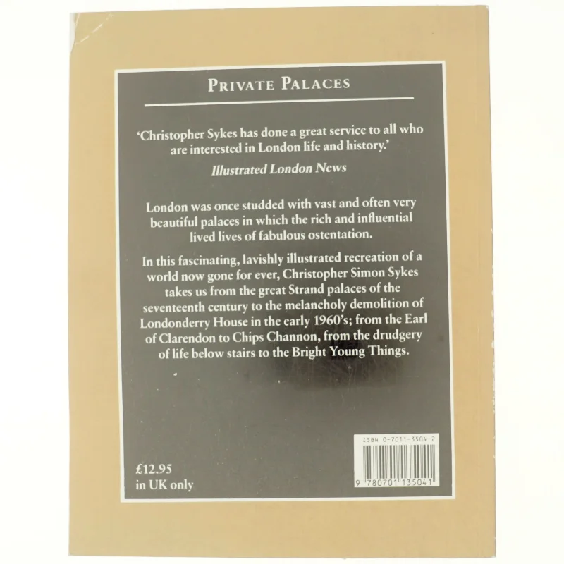 Private Palaces af Christopher Simon Sykes (Bog)