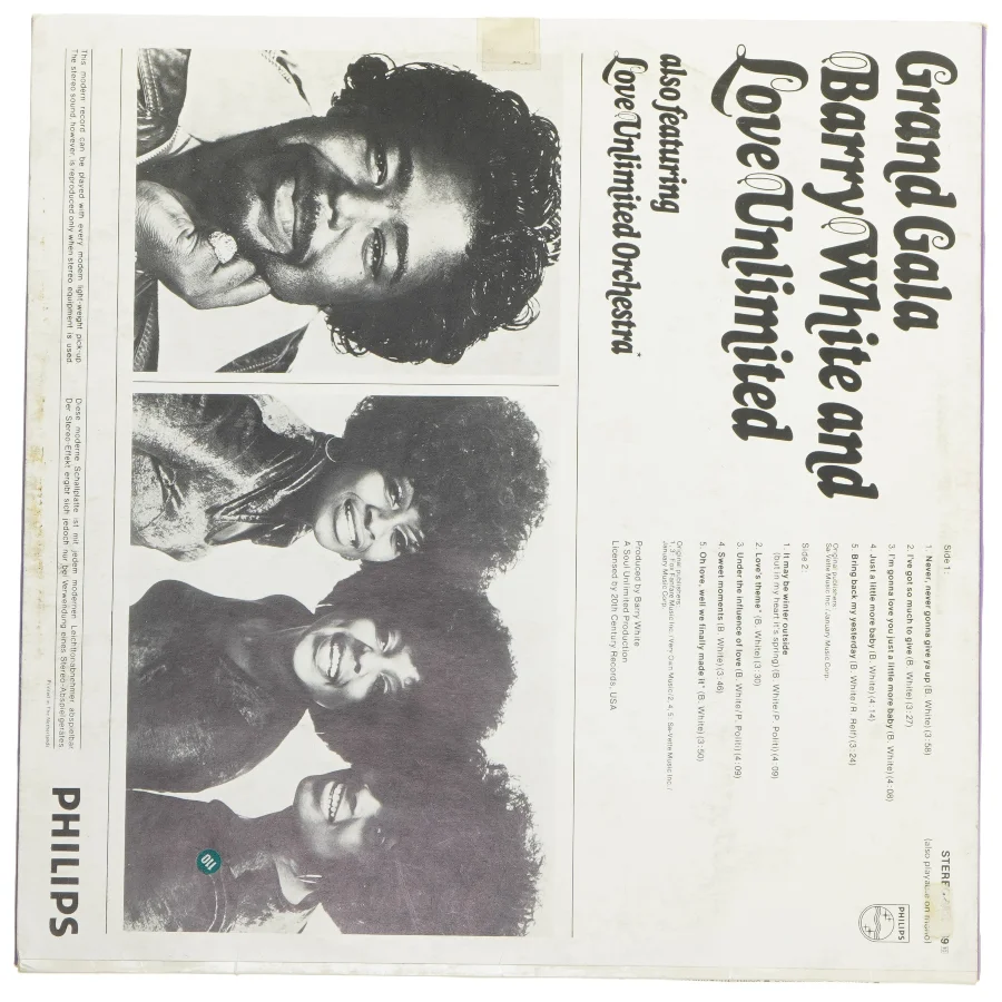 Barry White and Love Unlimited Grand Gala LP fra Philips