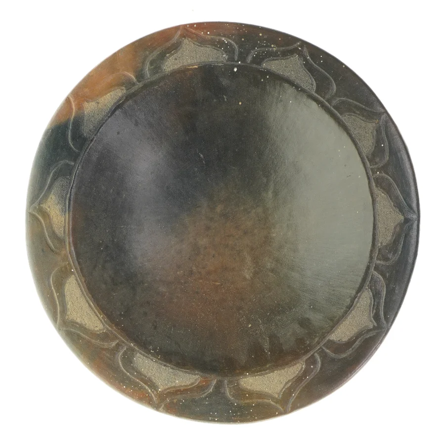 Stort dekorations fad fra Sasak Pottery (str. Ø: 41 cm)