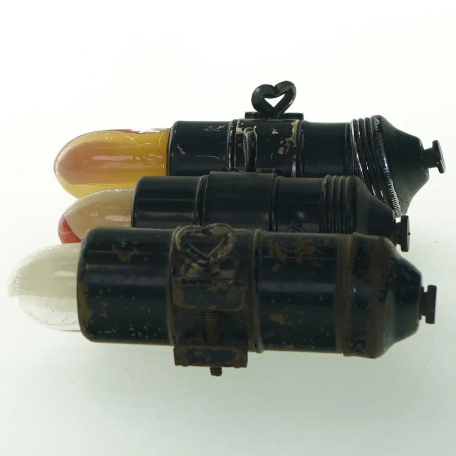 Gamle fiske-flyde lokkemadere fra Nefa (str. 15 cm)