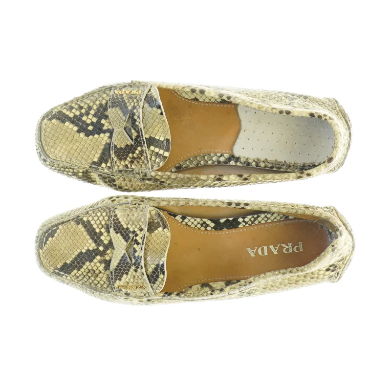 Prada loafers med slangeskindsmønster fra Prada (str. 36)
