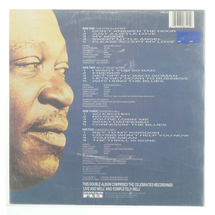 B.B. King dobbelt LP - Completely Live and Well fra Charly R&B