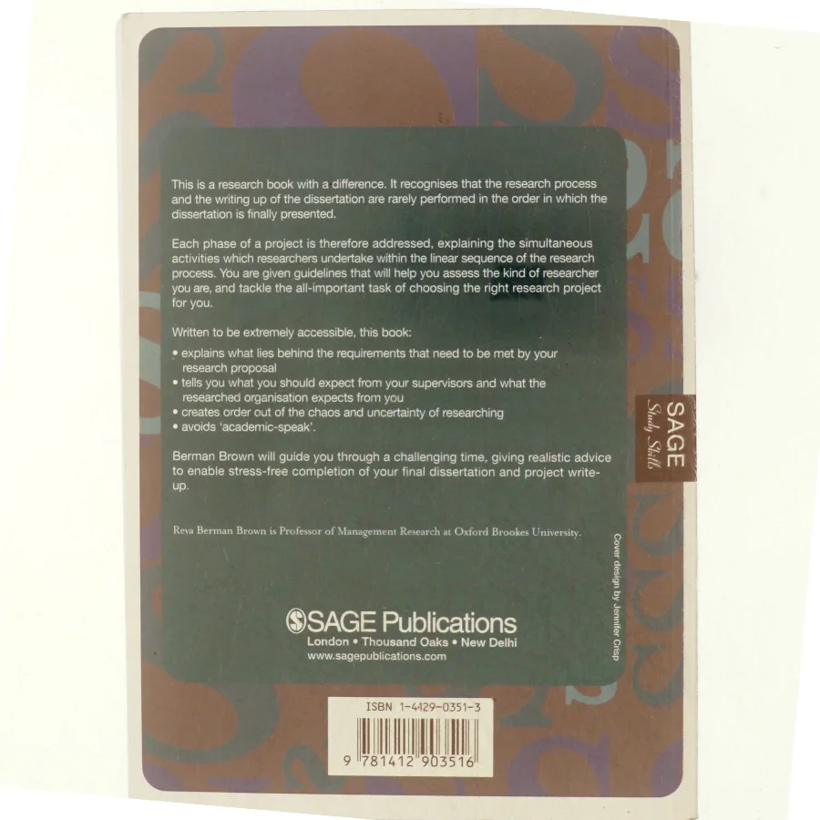 Doing your dissertation in business and management : the reality of researching and writing (Bog)