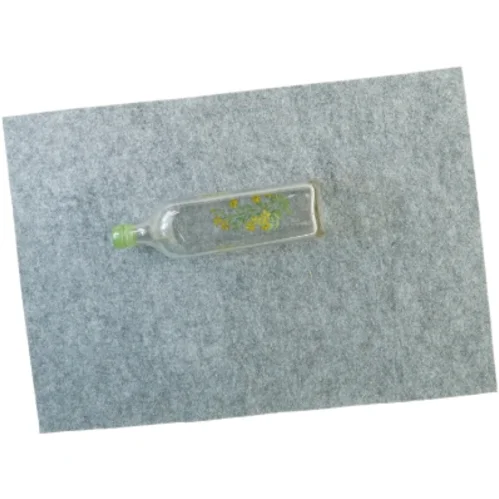 Gammel flaske vase med blomstermotiv (str. 27 x 7 cm)