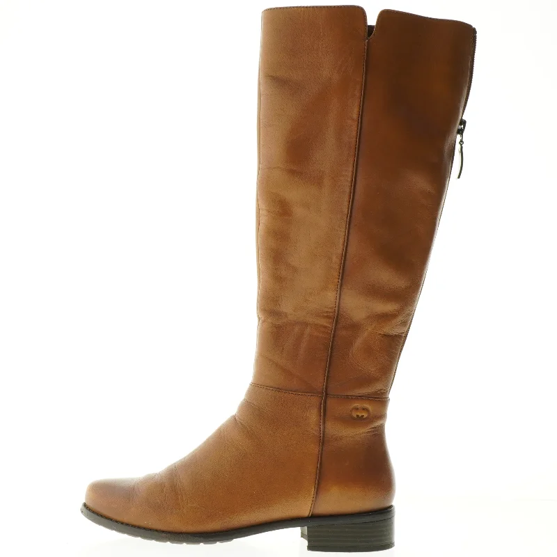 Lysebrune læderstøvler fra Gerryweber (str. 37 )