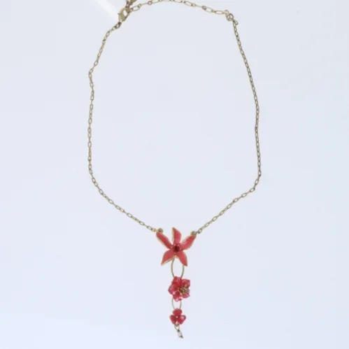 Blomstermotiv halskæde fra Pilgrim (str. 45 cm)