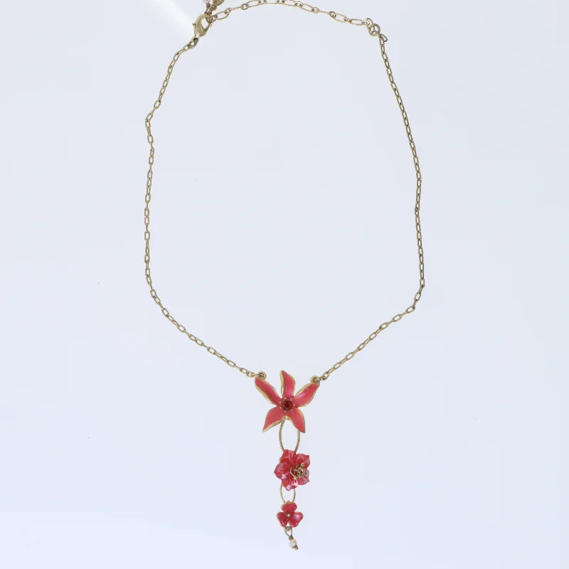 Blomstermotiv halskæde fra Pilgrim (str. 45 cm)