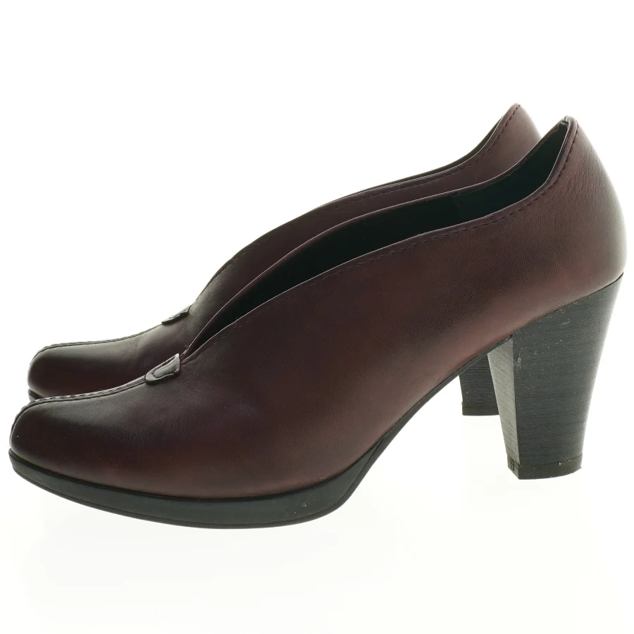 Brune læderpumps