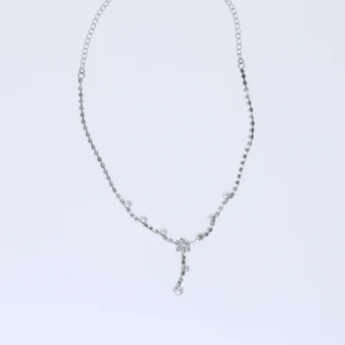 Perlehalskæde i sølvfarve fra H&M (str. 50 cm)