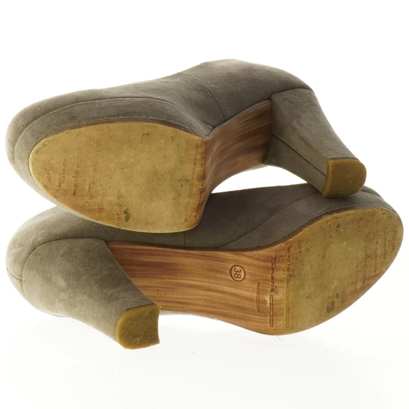 Grå stiletter i ruskind