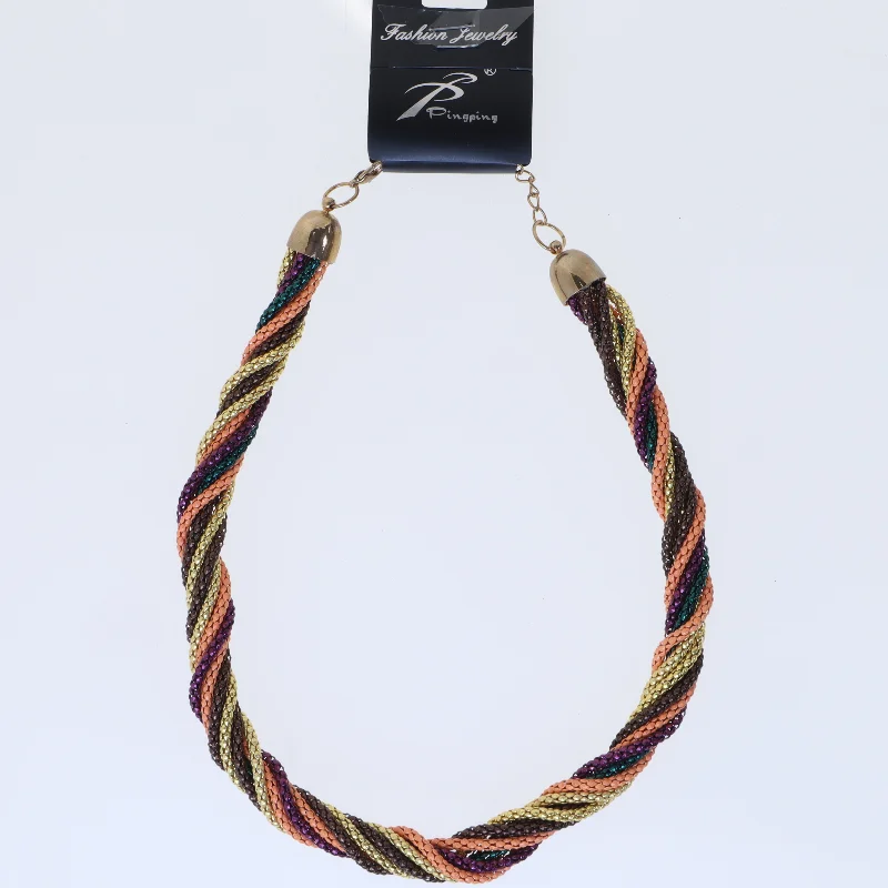 Flerfarvet halskæde (str. 48 cm)