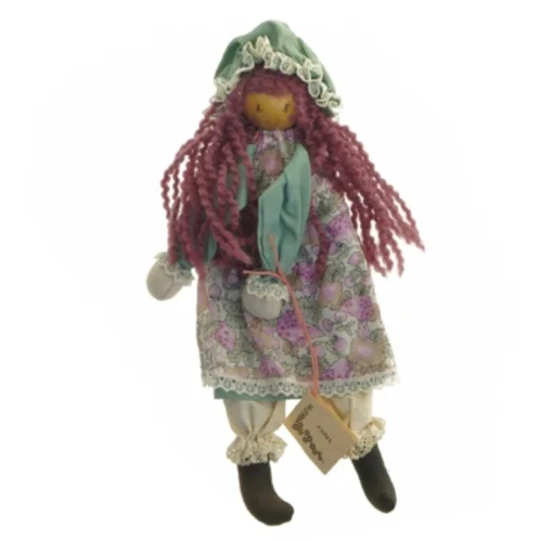 Tøjdukke med blomsterkjole (str. 28 cm)