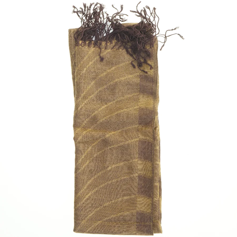 Brun plaid med frynser (str. 90x70 cm)