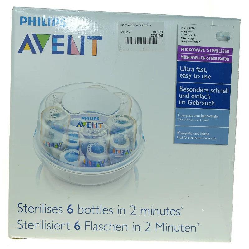 AVENT flaskesterilisator fra Philips (str. 27 x 16 cm)