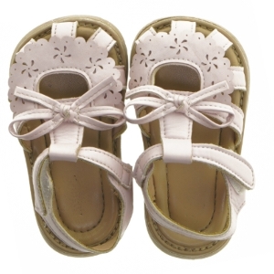 Lyserøde børnesandaler med remme (str. 21 )
