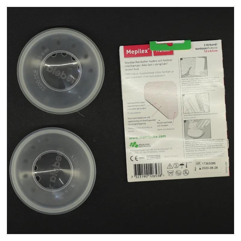Mepilex Border brystbandage og beskyttere fra Medela (str. Diameter 10 cm)