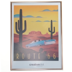 Route 66 plakat med ramme fra Creativedot (str. 30x40 cm)