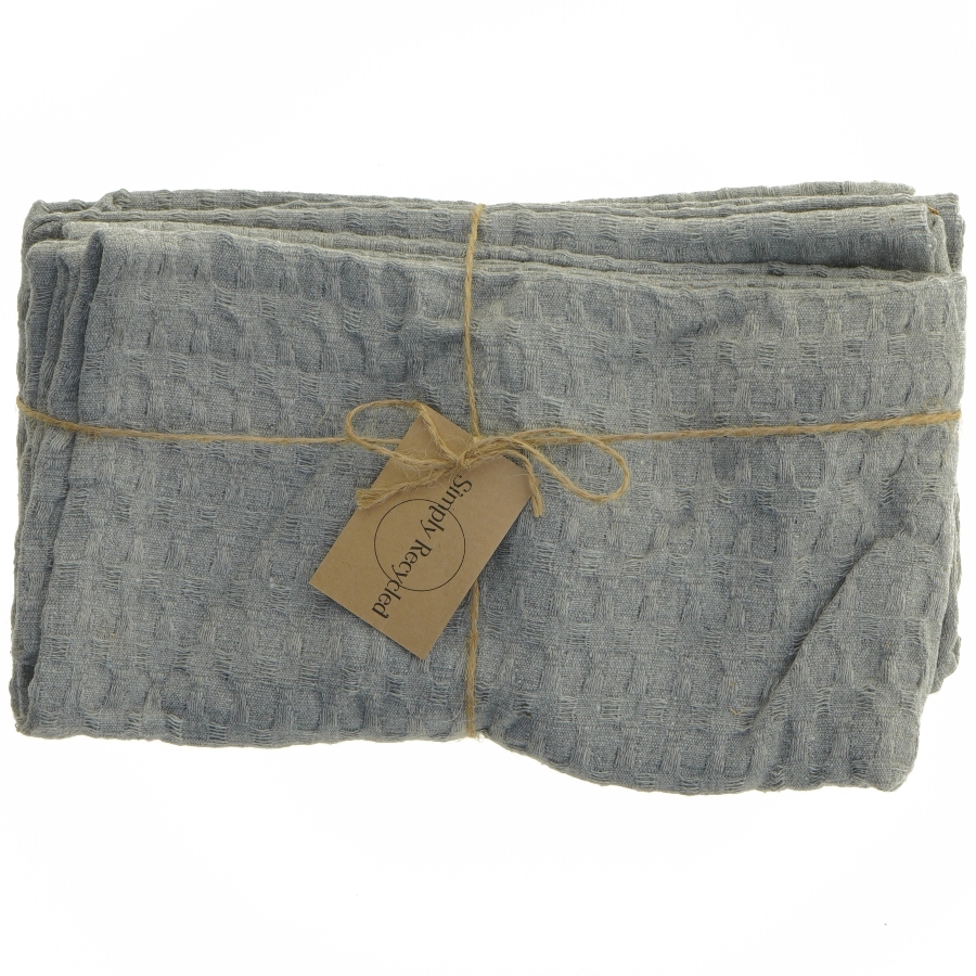 Genbrugte tekstiler - Blå 70x53 cm (str. 2 styk. 70 x 53 cm)