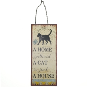 Vægdekoration med kattemotiv fra La Finesse (str. 30,5x13 cm)