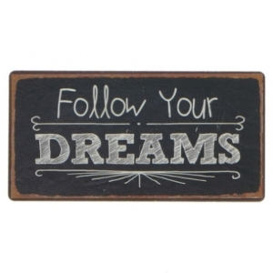 Vægplakette med inskription fra La Finesse (str. 10x5 cm)