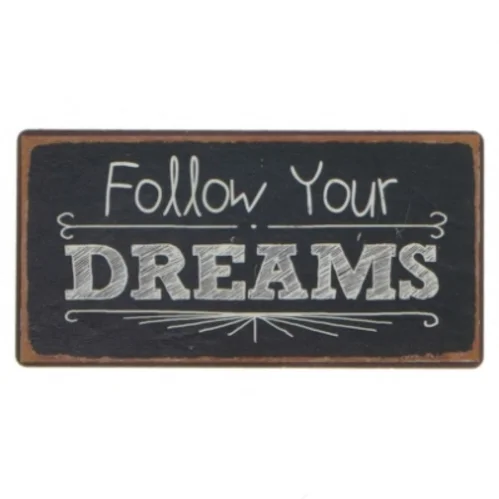 Vægplakette med inskription fra La Finesse (str. 10x5 cm)