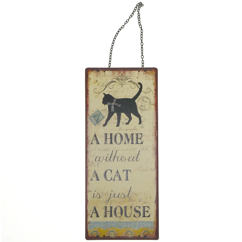 Indretningstavle med kattemotiv fra Lafinesse (str. 30,5x13 cm)