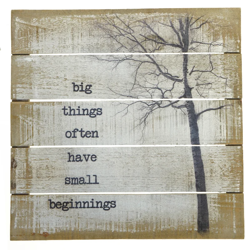 Trævægdekoration med citat fra Lafinesse (str. 39x39 cm)