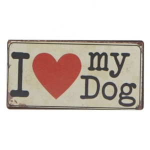 Hundemagnet 'I Love My Dog' fra La Finesse (str. 10x5 cm)