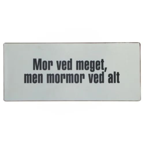 Metalskilt med tekst fra LaFinesse (str. 30,5x13 cm)