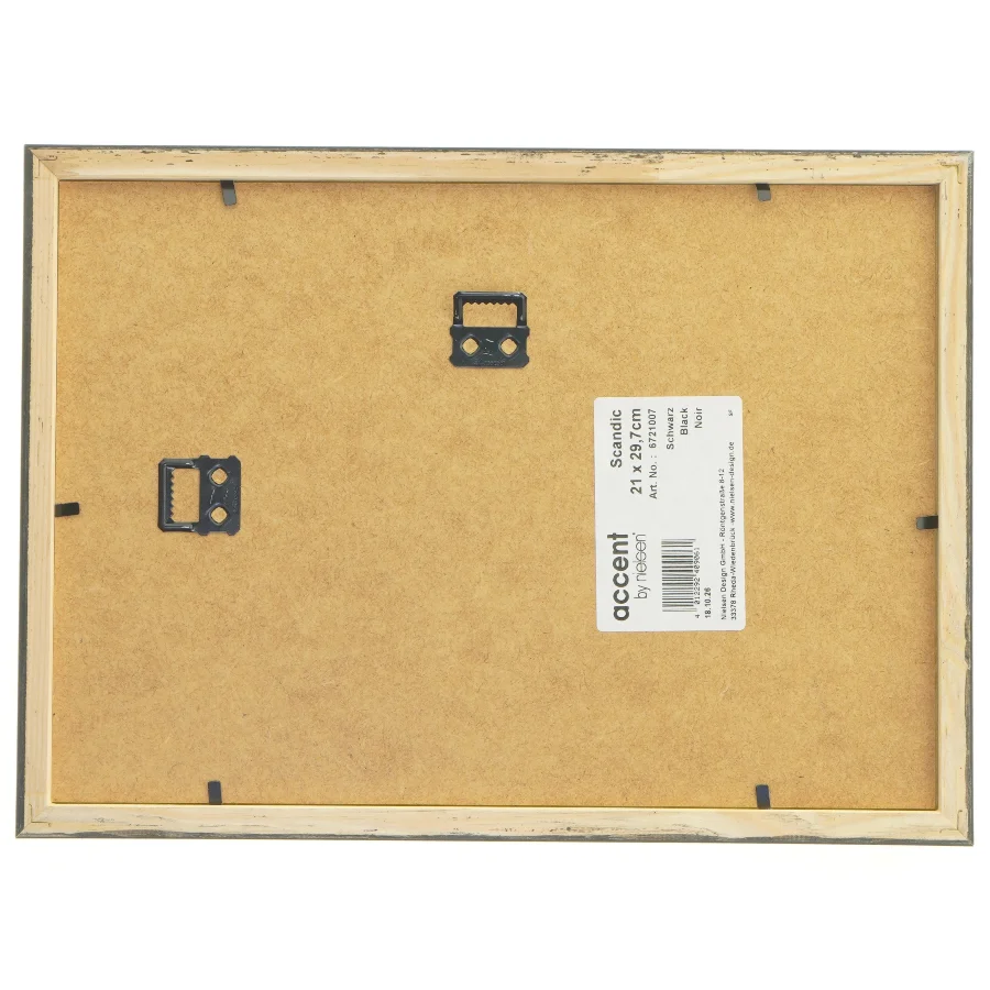 Sort billedramme med glas fra accent by Present (str. 21x29,7 cm)